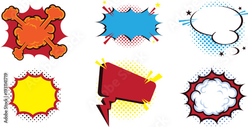 Speech Bubble Set Comic Style, Vector Illustration
