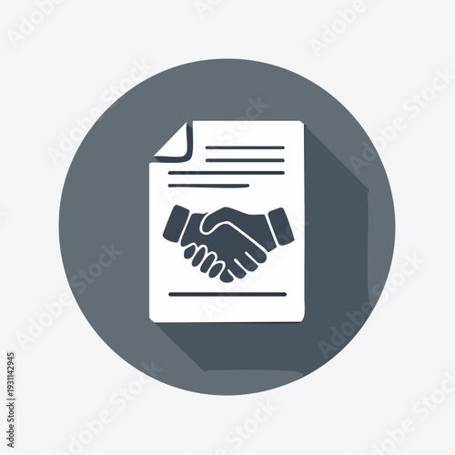 契約成立を示す契約書アイコン