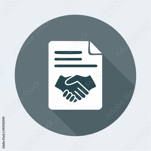 契約成立を示す契約書アイコン