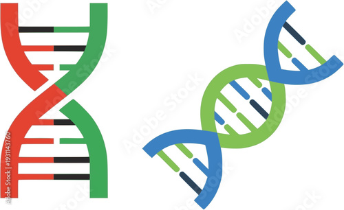 Flat Icon dna strand on white background