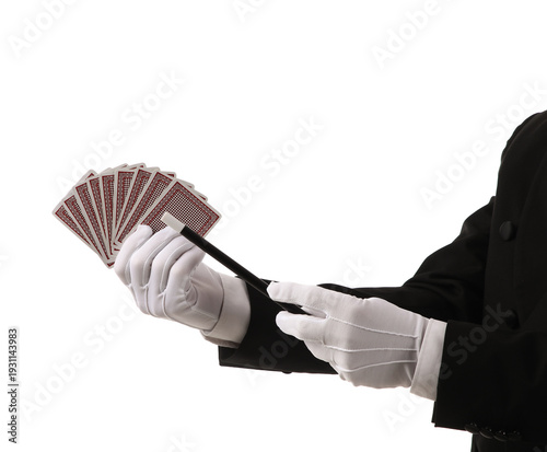 Male magician's hands with ...