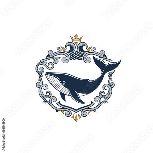 Stylized golden crown graphic emerging from a dividing black line on a white background