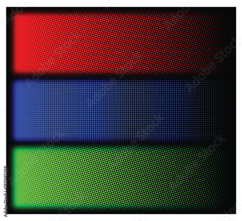 Abstract colorful vector banners with halftone dots, waves, and digital circle patterns for modern web and business design