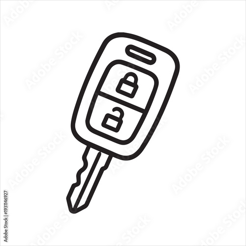 Car key fob outline icon vector