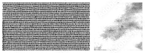 Vector halftone grid transitioning to sparse dots, graphic texture, print design element, visual noise, stippling effect, vector, digital art background.