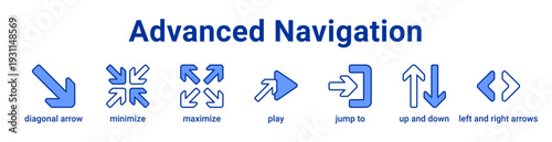 Advanced Navigation Icon Banner blue color
