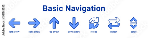 Basic Navigation Icon Banner blue color