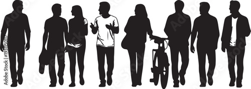 Diverse multicultural group of people friends waving and smiling, vector illustration