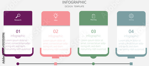 Presentation business infographic template with 4 options. Creative concept for infographic . Business data visualization. Vector illustration abstract background. 