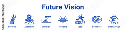 -Future Vision Icon Banner blue color