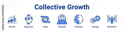 -Collective Growth Icon Banner blue color