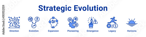 -Strategic Evolution Icon Banner blue color