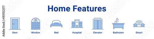 -Home Features Icon Banner blue color