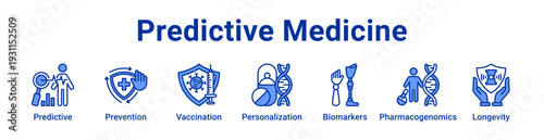 -Predictive Medicine Icon Banner blue color