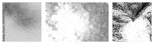 Black and white halftone gradient texture, stippling, dot art background, graphic design element, vectorized halftone.