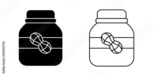 Peanut butter set icon on white background