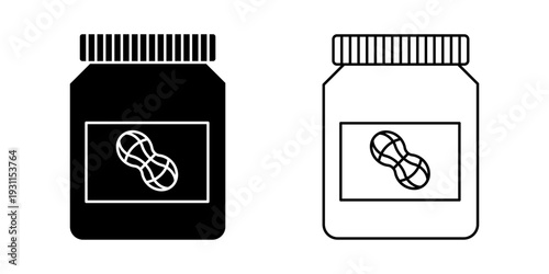 Peanut butter set icon on white background