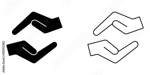 Hand set icon on white background
