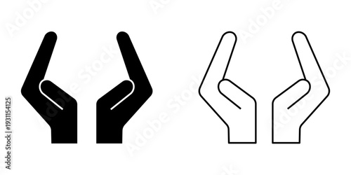 Hand set icon on white background