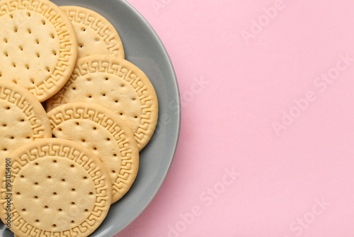 Plate with sweet cookies on...