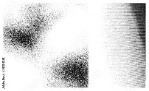Vector halftone transitioning from dense to sparse, digital print texture, screen printing effect, graphic design element, visual rhythm, stippling.