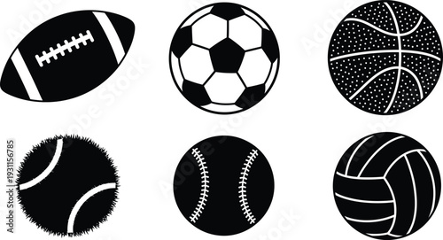 Set of 6 sports icons vector