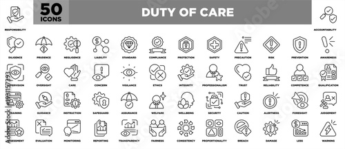 Duty Of Care Icon Sheet Line Black