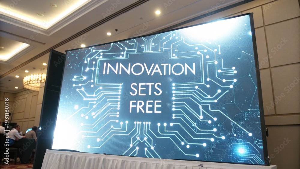 Fototapeta premium Innovation Sets Free digital circuit board on large screen