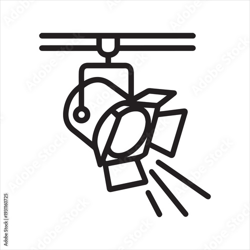 Theater stage lights outline icon vector