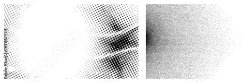 Vector halftone with varying dot density creating gradient effect, ideal for print or digital design, stylized pixel art, tonal shading technique.