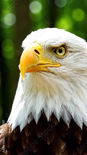 American bald eagle close-up portrait.