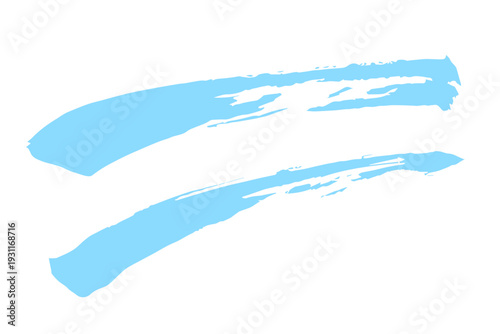 水色の筆ブラシストロークデザイン素材