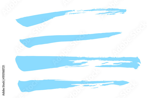 水色の筆ブラシストロークデザイン素材