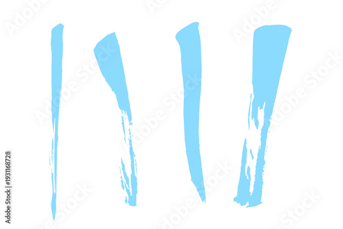 水色の筆ブラシストロークデザイン素材