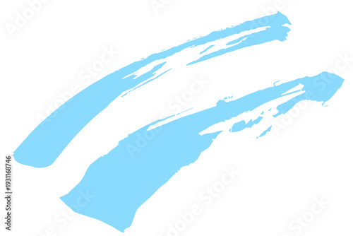 水色の筆ブラシストロークデザイン素材