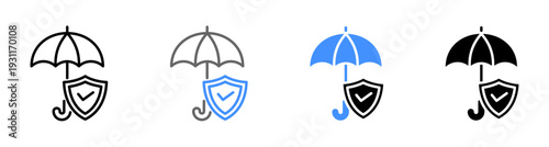 Insurance Protection and Secure Asset icon vector illustration editable