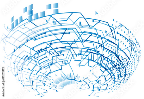 Futuristic Digital Technology Background – Blue Cyber Network Design