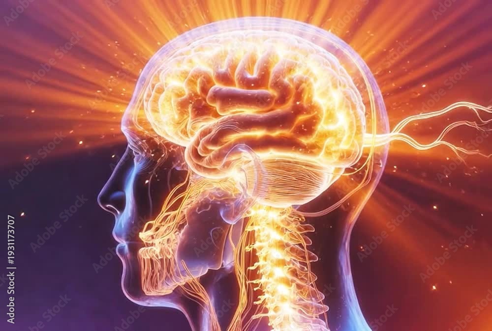 custom made wallpaper toronto digitalA video showcasing a human brain glowing brightly in a dark background