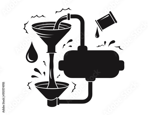 Car Oil Change Service Silhouette Vector Design