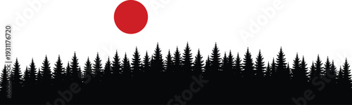 Bird Hunting Silhouette Featuring a Hunter With Shotgun, Gun Dog Pointer, Tree, and Flying Flock of Birds in Grass Field Landscape