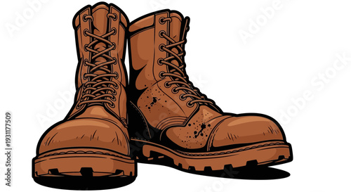 Brown Leather Work Boots