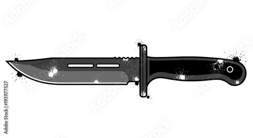 Combat Knife with Splatter Effect