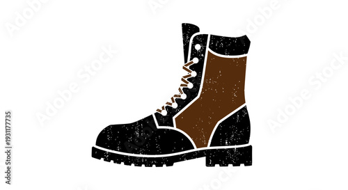 Rugged Combat Boot Illustration