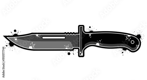 Sharp Combat Knife with Splatter Effect