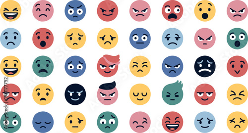 Stylized round characters with unique hair and colors