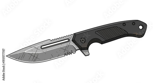 Tactical Folding Knife with Serrated Blade