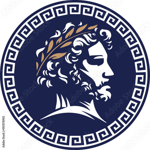 Illustration of a Roman citizen's head for a logo