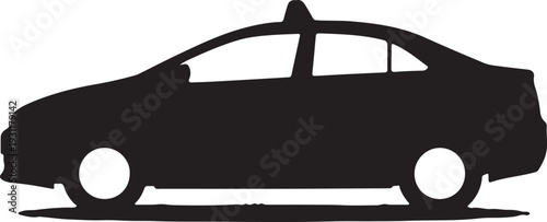 Taxi_car silhouette showing compact vehicle with rooftop cab sign clearly.