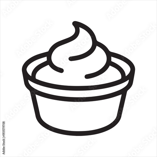 Minimalist dipping sauce cup icon design