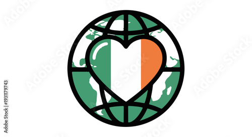 Global Ireland Heart Symbol A United Nations Celebration of Irish Culture and International Relations with a Love for the Emerald Isle